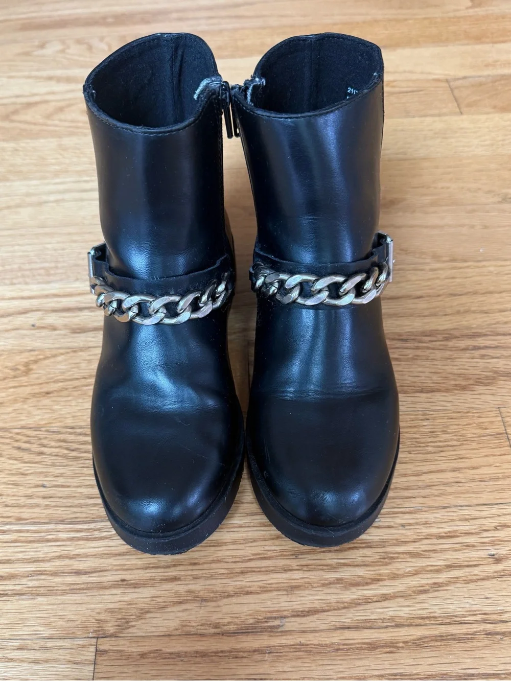 Zara Girls Moto Boots with Chain Detail